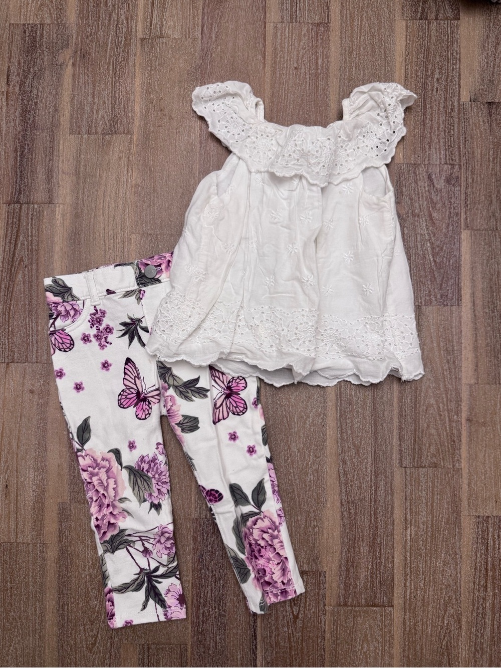 Toddler Girls Summer Outfit 2T Gap A Children’s Place Pants Top